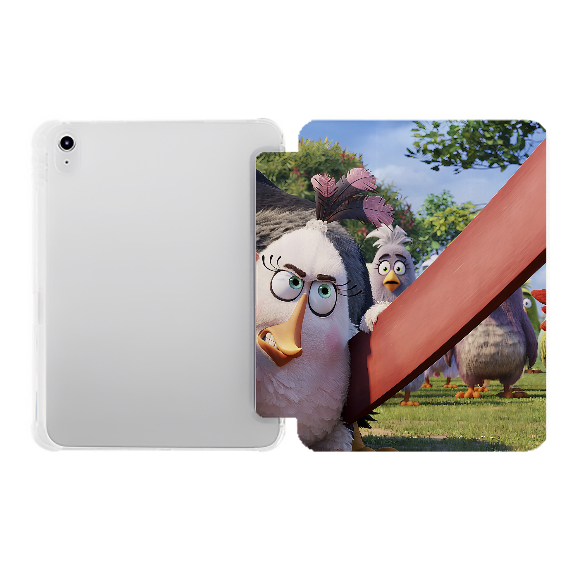 （画像用） Angry Birds アングリーバード IPad ケース ペン収納付き 三つ折りスタンド PUレザー×シリコン 対応機種9.5/10.5/10.9インチ